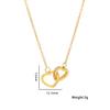 Diseño coreano chapado en oro de 18k doble anillo amor collar de acero de titanio mujeres 0 lujo ligero nicho diamante completo rojo neto cadena clavícula joyería