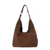 Bolsa tote de cor sólida para o dia a dia, bolsa de grande capacidade para mulheres, nova coleção outono 2026, design estiloso e descontraído, bolsa de ombro única