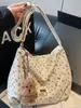 Bolsa Retrô Artística com Laço Estilo Coreano para Mulheres, Novo Modelo Inverno 2025, Bolsa de Ombro Grande Fresca e Casual