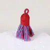 Pingente de Borla Pequena de Fio de Algodão Enrolado à Mão Estilo Xizang, Material para Pulseira DIY Feito à Mão, Ornamento de Borla Curta com Tampa Rosqueada