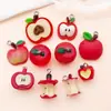 10 Frutas Resina Simulada Coração Maçã Vermelha Caroço de Maçã Pingente Pulseira Brincos Colar Acessórios de Joia DIY