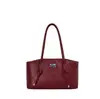 Nova Venda Quente Coreana de Nicho High-End Couro com Cera de Óleo Cesta de Legumes Bolsa de Axila Feminina para o Trabalho Cor Sólida Bolsa de Ombro
