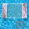 Tumbona flotante para piscina de doble tubo a rayas transparente transfronteriza nueva, hamaca inflable para uso individual, material de PVC engrosado