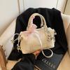 Bolsa pequena feminina estilo 2025, bolsa transversal simples e moderna para deslocamento, bolsa Boston portátil retrô e moderna, estilo ocidental