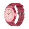 Reloj de venta cruzada más vendido, reloj AP de roble moderno con una colaboración de Switch, con una correa de color caramelo hecha de silicona integrada