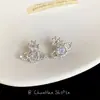 Pinza para Oreja Zircón Saturno de la Emperatriz Viuda Sin Agujeros en las Orejas Pendientes de Nicho de Lujo Ligero para Mujer Pendientes de Placa de Incienso para Mosquitos para Mujer Sentido de Alta Calidad