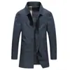 Gabardina de Nuevo Estilo Moda Primavera y Otoño 2026 para Hombres de Mediana Edad, Chaqueta Casual de Negocios de Longitud Media con Cuello de Solapa Venta al por Mayor