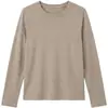Camiseta de Seda Lino con Textura de Copo de Nieve para Mujer, Top Básico de Manga Larga de Lino Lyocell Morandi para Otoño