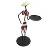 Candelabro de Hierro Vintage Adorno Pequeño Creativo para el Hogar Estilo Europeo Romántico Portavelas Accesorio de Sombrero de Paja Pastoral Decoración de Mesa