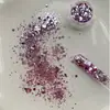 Atacado de Glitter Cor Sereia Novo Modelo Transfronteiriço Conjunto de Flocos Iridescentes que Mudam de Cor 6 Cores Glitter para Unhas Azul