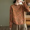 90302025 Moda Nueva de Primavera y Otoño Versátil Elegante Cuello de Pila Floral Suéter para Mujer