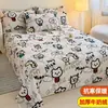 Lençol de veludo leite, peça única, espessado para o inverno e com forro de fleece, flanela fleece coral, adequado para quartos de dormitório, lençol de solteiro, roupa de cama de pelúcia e cobertor