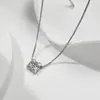 Moda Coreana de Moda Versátil para el Trabajo y el Uso Diario Doble Felicidad Colgante 3D Cadena para Clavícula de Acero Inoxidable Diseño de Nicho