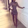 2025 Transfronteiriço Amazon Moda Europeia e Americana Feminina Vestido de Lantejoulas Primavera e Verão Exportação Manga Longa Ajustado Sexy Saia Curta