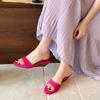 Zapatillas de cuña sencillas estilo francés con grano de madera para mujer para exteriores 2025 Nuevas sandalias de verano de tacón alto