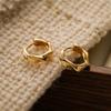 Aogu Brincos Pequenos Geométricos de Cobre Banhado a Ouro Real de Luxo Acessível Europeu e Americano para Mulheres Design Ins Nicho Brincos Elegantes de Alta Qualidade Novos