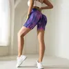 Shorts de Fitness Aurora Color Durazno para Mujer Pantalones de Yoga Aurora Color Brillante Europeo y Americano para Usar Afuera Cintura Alta Levanta Glúteos Deportivos Pantalones de Tres Puntos