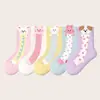 Calcetines para Niñas Primavera y Otoño Estilo Delgado Infantil Dibujos Animados Primavera y Verano Malla para Niñas Estudiante Lindos Nuevos 2026 Calcetines Transpirables
