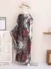 Chal Estampado de Estilo Étnico de Venta Caliente con Protección Solar para Mujer Ropa Exterior Larga Holgada Cubre Traje de Playa Capa Bufanda de Seda de Doble Cara