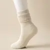 Em estoque Meias Amazon Femininas Cano Longo Outono e Inverno Espessadas terry Stouch socks Bolha Amontoada Meias para Panturrilha