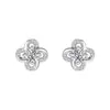 Pendientes de Plata de Ley S999 con Diseño de Trébol de Cuatro Hojas Hueco y Corte Zirconia Francesa para Mujer, Diseño de Nicho, Lujo Accesible y Pendientes de Alta Gama