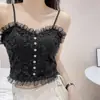 Estilo Dulce Camisola Linda para Mujer Ropa de Verano Exterior Condimento Interior Estilo Puro Sexy Top Corto Blanco