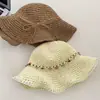 Sombrero con Decoración de Lentejuelas Estilo Étnico, Sombrero de Paja Calado para Mujer, Sombrero de Sol para Viajes al Aire Libre en Verano, Playa, Dulce Sombrero de Sol