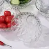Conjunto de tigelas de vidro transparente com padrão de diamante para salada, arroz e sopa com caixa colorida presente de inauguração de evento
