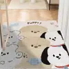 Alfombra de entrada de seda con diseño de cachorro lindo de dibujos animados, entrada, entrada, entrada, corte, resistente a las manchas, fácil de cuidar, antideslizante, alfombrilla para pies, alfombra para el hogar