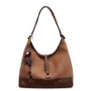 Bolso Grande de Gamuza y Felpa para Otoño e Invierno para Mujer 2025 Nuevo Bolso de Hombro Único Color Bloque para Viajes Diario Bolso Tote para Estudiantes Universitarios