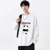 Camiseta de Manga Larga para Hombre de Marca de Moda Otoño Nuevo Estilo Holgada Casual Versátil Suéter Superior Camiseta para Hombre LOGOTIPO Personalizable