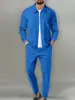 Traje de Chaqueta Cardigan Holgado de Punto Waffle con Bolsillo con Cremallera y Solapa para Hombre Primavera y Otoño 2026