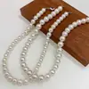 Collar de perlas de plata de ley 925 para mujer, sensación de lujo ligero de nicho de alta gama, estilo de celebridad de internet de moda, collar de perlas Swarovski