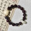 Pulsera Bodhi de Mantra de Seis Sílabas de Uva Morada Pieza Tallada Pulsera de Juego Cuentas Budistas Cuentas de Oración Estilo Chino Pulsera de Danza del León Venta al por Mayor