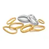 Acero Inoxidable Chapado en Oro de 18 Quilates Colgante Oval de Forma Especial Anillo O en Relieve Accesorios de Joyería para Collar DIY Venta al por Mayor Transfronteriza