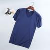 Camiseta de seda de hielo sin costuras, de secado rápido, de manga corta, color liso, transpirable, informal, deportiva, elástica, ajustada, para hombre en verano.