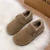 Sapatos Retro Birkenstock com Forro de Fleece Cobertura Total para Mulheres 2026 Novos Sapatos de Inverno Slip-On Peludos Botas de Neve Sapatos Quentes de Algodão