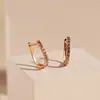 Aretes de Plata Esterlina con Diseño de Nicho de Moda Nueva 2025 en Forma de U para Mujer, Aretes Elegantes de Tendencia, Aretes de Diamantes Simples y Compactos
