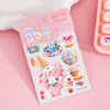 Pegatinas 5D tridimensionales con relieve para niñas, dibujos animados infantiles, autoadhesivas, impermeables, decoración DIY para funda de teléfono, patrones pequeños