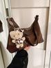 Cross-border Underarm Bag Feminino All-match 2024 Novo Outono e Inverno Leopard Frosted Shoulder Crossbody Bag Commuter Dumpling Bag