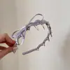 Diadema de estilo coreano dulce de corona alta con lazo ondulado retro, con un toque elegante y sofisticado, diadema con pinza para el pelo antideslizante para mujer
