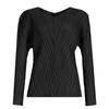Conjunto Básico de Dos Piezas Color Puro Miyake 2026 Producto Nuevo de Primavera Falda de Dobladillo Ancho Top de Manga Larga con Cuello en V Ropa para Mujer