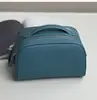 Bolsa de Cosméticos Simples e de Luxo, Necessaire de Couro Bovino de Primeira Camada, Bolsa de Armazenamento Portátil de Couro Genuíno para Viagem de Grande Capacidade