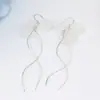 Pendientes Nuevos Estilo Pétalo Blanco para Mujer, Estilo Coreano, Frescos y Sencillos, Líneas de Flor de Concha Blanca, Borlas, Pendientes Dulces, Accesorios para Orejas
