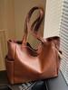 Atacado Hot Urban Casual Estilo Simples Cor Sólida Bolsa Tote de Couro Macio Mulheres Commuter All-match Elegante Bolsa de Ombro de Couro Macio
