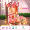Juguetes de Juego de Imitación Transfronterizos para Niños Castillo de Princesa para Niña Casa de Muñecas Set de Villa para Niña Casa Educativa de Ensamblaje