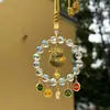 2026 Nuevo Colgante de Cristal para Coche Dios de la Riqueza de Cinco Vías Gato de la Suerte Decoración para Coche y Bolso Hogar y Viaje Estilo Retro