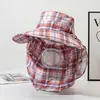 Chapéu Cachecol de Verão Feminino com Aba Larga, Estilo Popular para Trabalhar nos Campos, Chapéu de Proteção Solar, Chapéu de Sol para Praia ao Ar Livre, Chapéu para Colheita de Chá