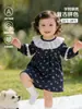 Vestido Princesa Outono Estilo Coreano para Bebê Menina, Doce Vestido Floral de Renda para Crianças Pequenas, Vestido 100% Algodão Classe A para Bebê de Um Ano