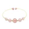 Jóias Rongjing Cristal de Morango Natural Pulseira Aberta Cristal Flor de Pêssego Pó de Cristal Pulseira Pulseira Presente Pulseira